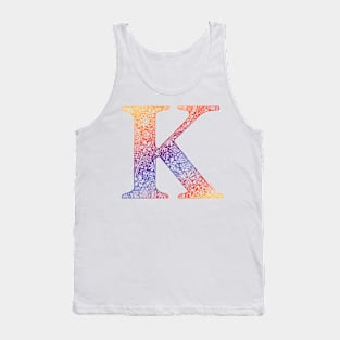 Floral Letter K - Sunset, Capital Letter Tank Top